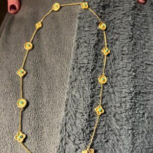 Julie Vos gold and turquoise necklace
